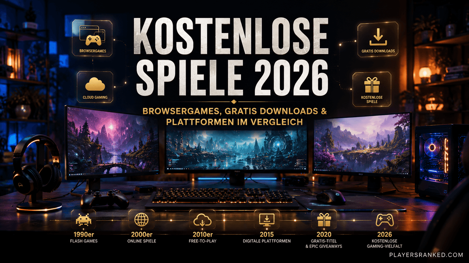 Kostenlose Spiele 2026 mit Browsergames, PC-Downloads und Gaming-Plattformen im Vergleich.