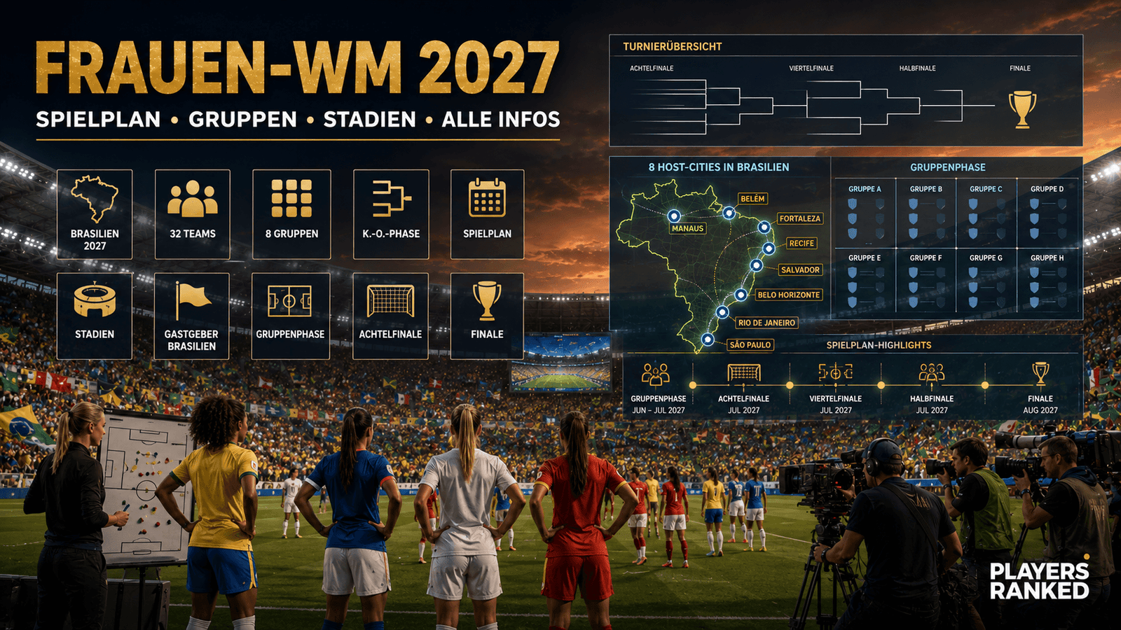 Frauen-WM 2027: Spielplan, Gruppen, Stadien & alle Infos