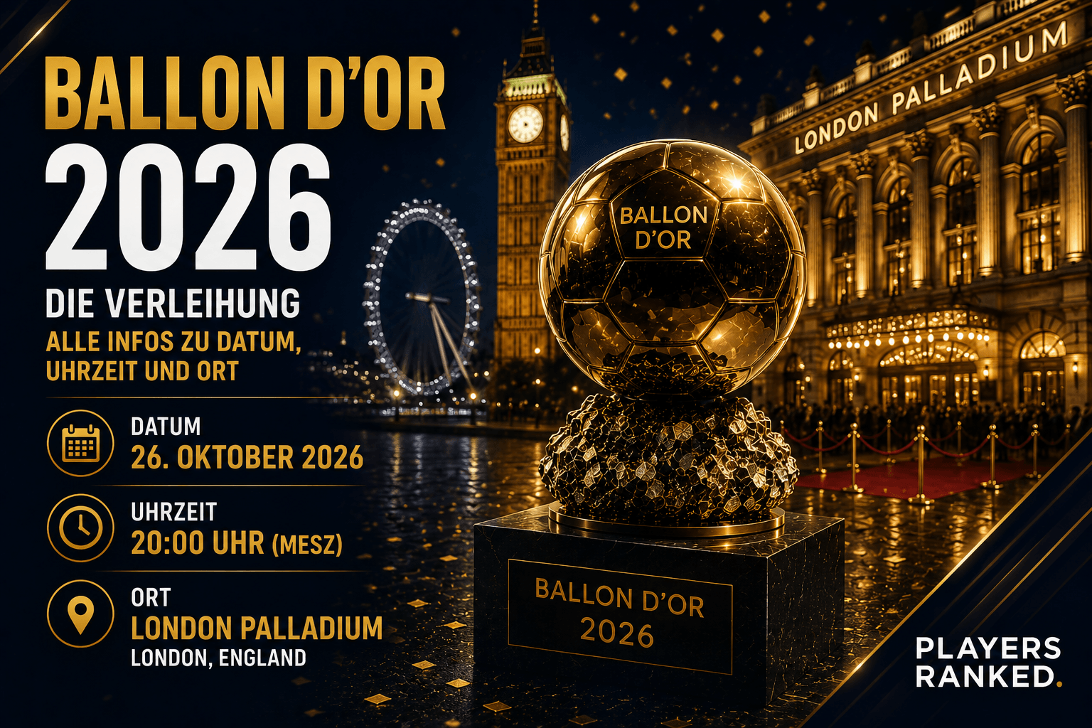 Wann ist der Ballon d’Or 2026? Datum, Uhrzeit & Verleihung