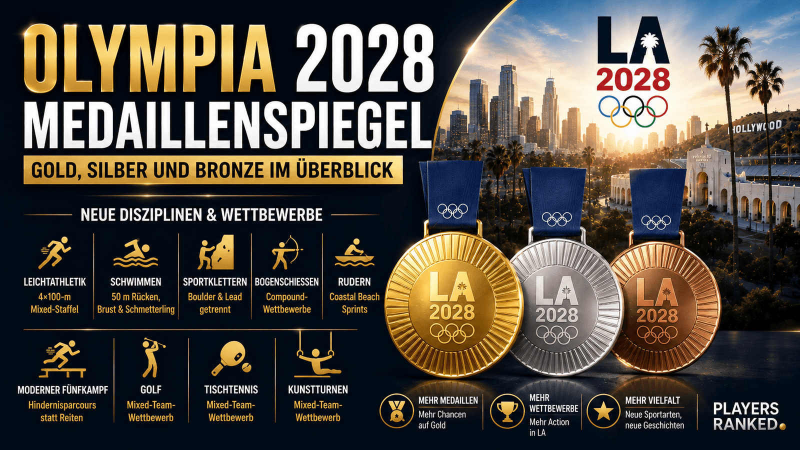 Olympia 2028 Medaillenspiegel: Gold, Silber und Bronze im Überblick