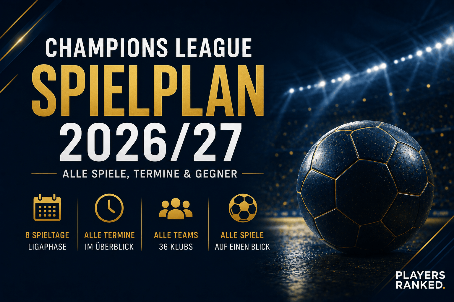 Champions League Spielplan 2026/27: Alle Spiele, Termine & Gegner